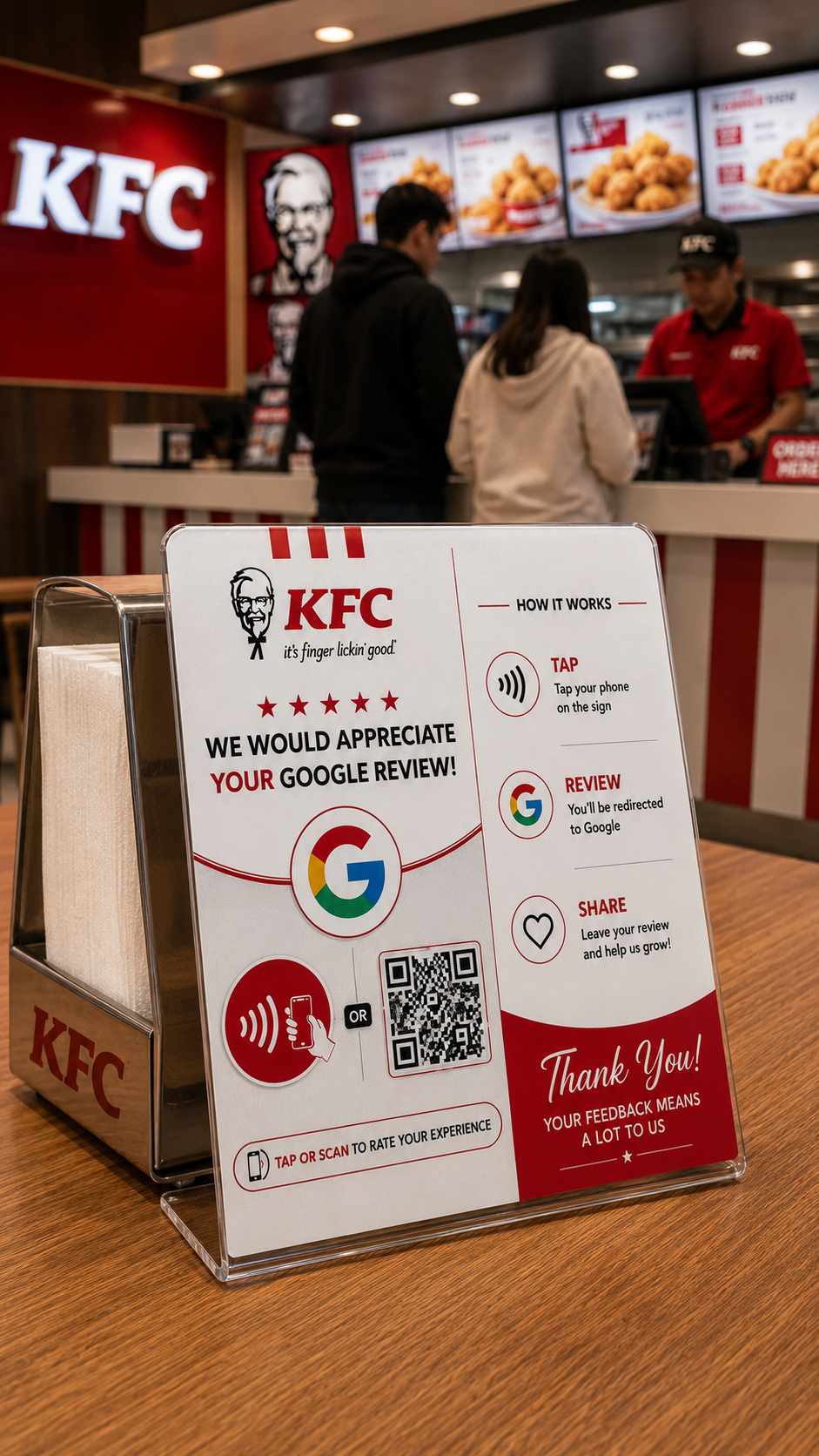KFC branded OptiReach card
